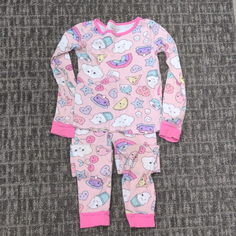 The Children's Place Pink Pajama Set with Heart Print